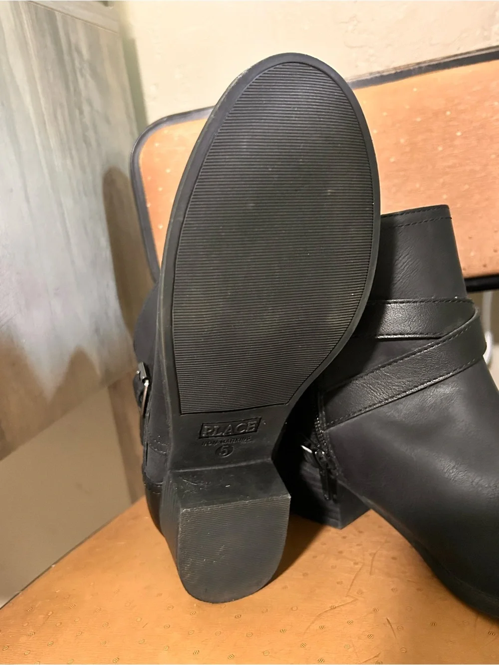 Children’s Place Black Boots with Buckle Detail